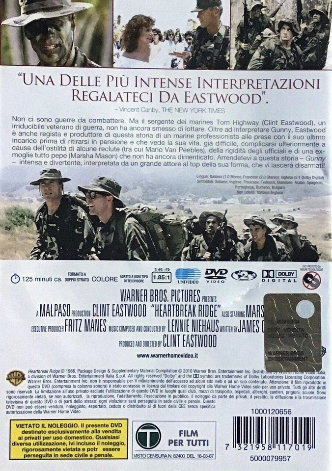 Dvd GUNNY con Clint Eastwood nuovo sigillato 1986 - Immagine 2 di 2