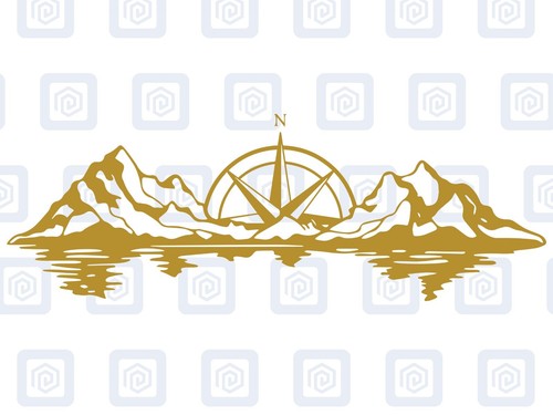 XL Berg Kompass Landschaft Vinyl Aufkleber für Camper Van Wohnwagen Sticker Grafik - Bild 13 von 14