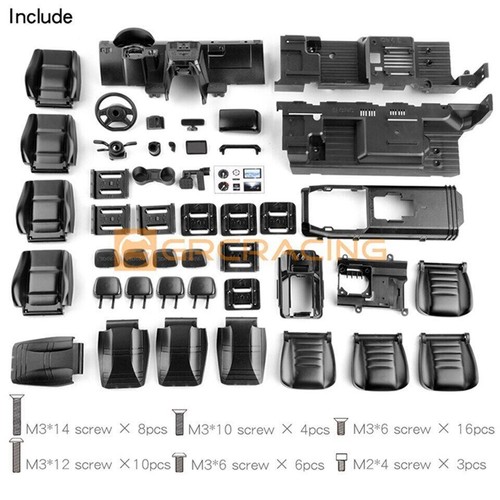 Car Full Interior Body Shell Cab Seat Kit for 1/10 RC TRX4 G500 TRX6 G63 - Picture 6 of 6