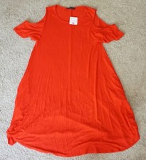 SHIELA ROSE WOMEN'S COLD SHOULDER T-SHIRT DRESS LADYBUG LARGE NEW W/ TAG!
