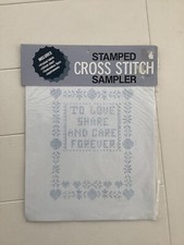 Bucilla Stamped Cross Stitch Sampler TO LOVE  SHARE 8x10 Kit 63461 Sealed NOS