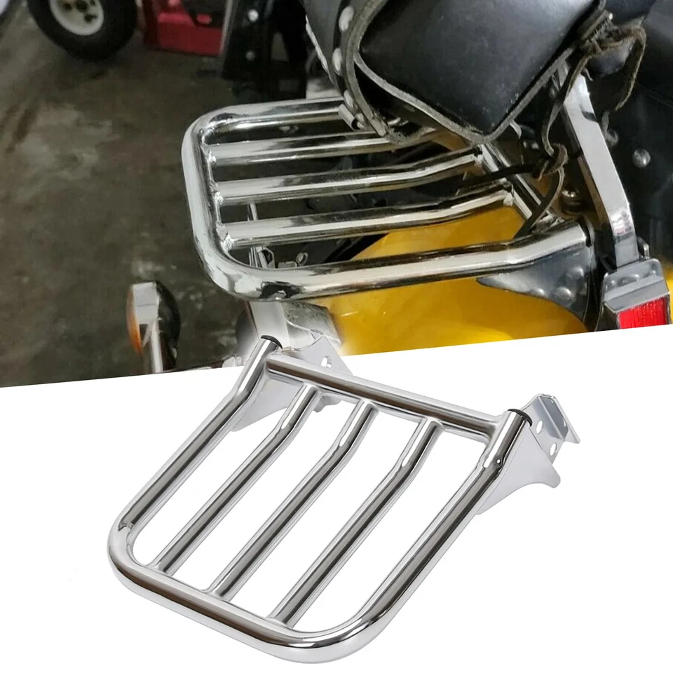 Portaequipajes con respaldo trasero desmontable para Harley Davidson Heritage Softail FLSTC Foto 2 de 4