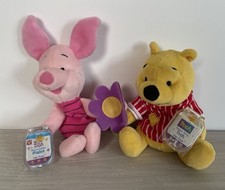 Disney Star Bean "FLOWER SNIFFIN PIGLET   PJ PARTY POOH  Beanie NEW W/TAG RARE