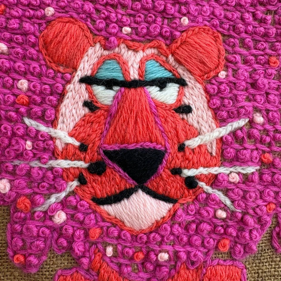 De colección Paragon Needlecraft Crewel Criaturas Rosa Naranja León Arpillera 0867 Enmarcado - Imagen 4 de 4