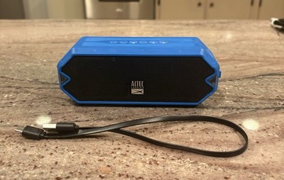 Altec Lansing HydraJolt Bluetooth Portable Speaker, Blue/Black Rectangular