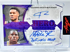 2026 Leaf Spectacular Giannis Antetokounmpo Magic Johnson Dual Auto Purple 25