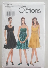 Vogue Easy Options "Misses Dress 8935" Pattern Size 14-16-18