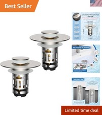 Efficient 3-in-1 Sink Drain Protector with Stainless Steel Filter - Set of 2