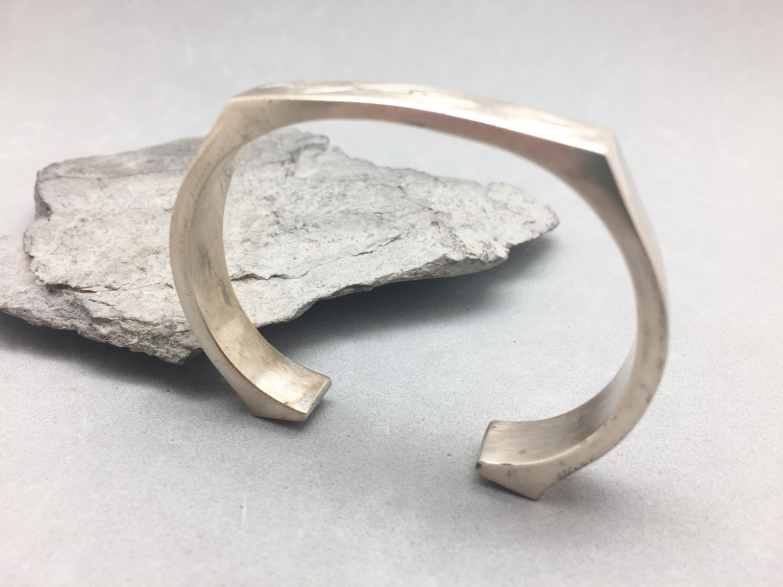 Solid Brass Cuff Bracelet Heavy Chunky Brutalist … - image 2