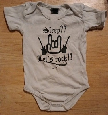 Kurzarm Baby Body ''Sleep?? Let's Rock!!'' in Gr. 74