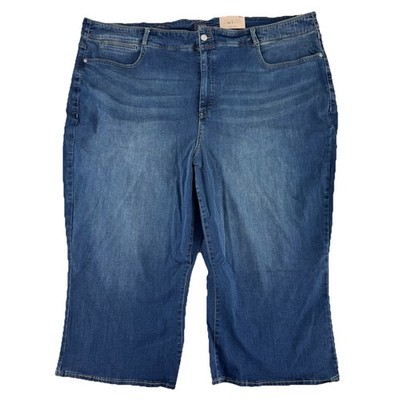 NYDJ Cool Embrace Wide Leg Denim Crop Jeans Size 28W Serendipity Blue
