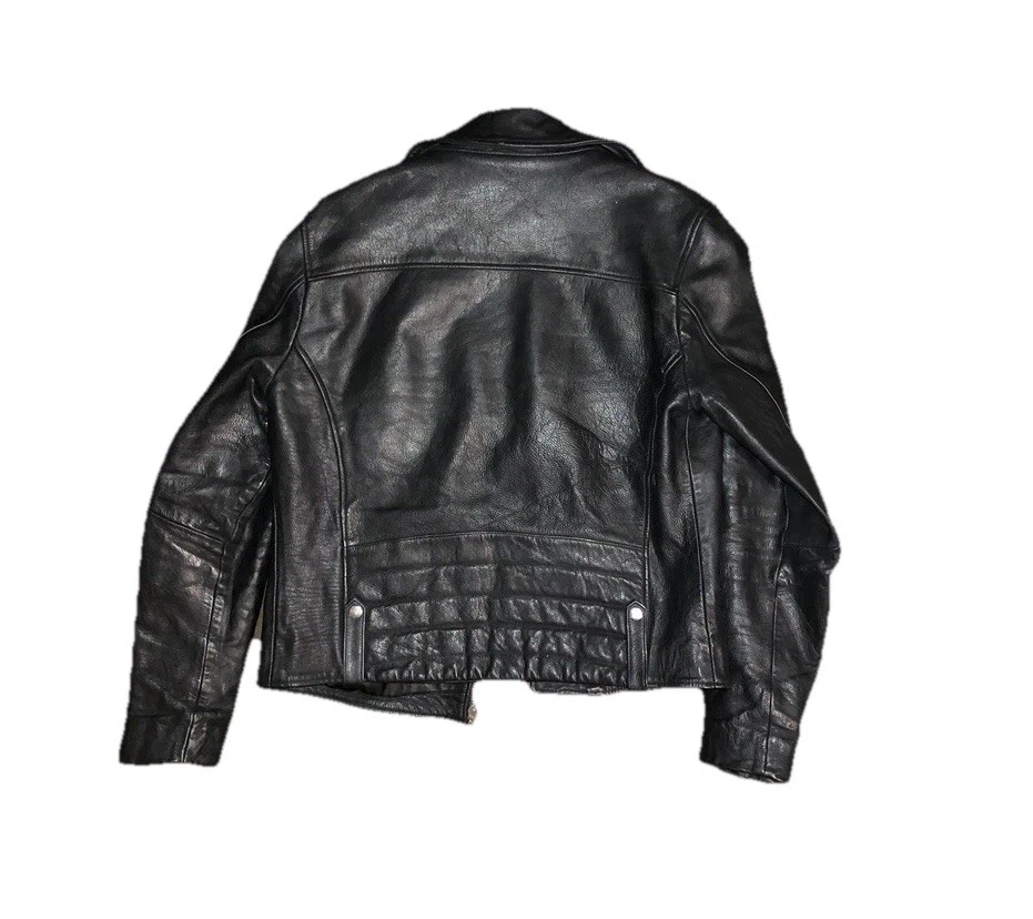 Jack de moto de cuero negro TOPMAN talla M Foto 2 de 4