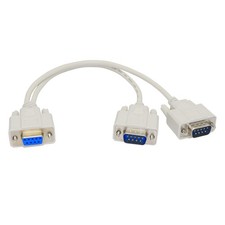 30cm DB9 Y Splitter Cable 9 Pin 1 Female to 2 Male Rs232 StraightThrough