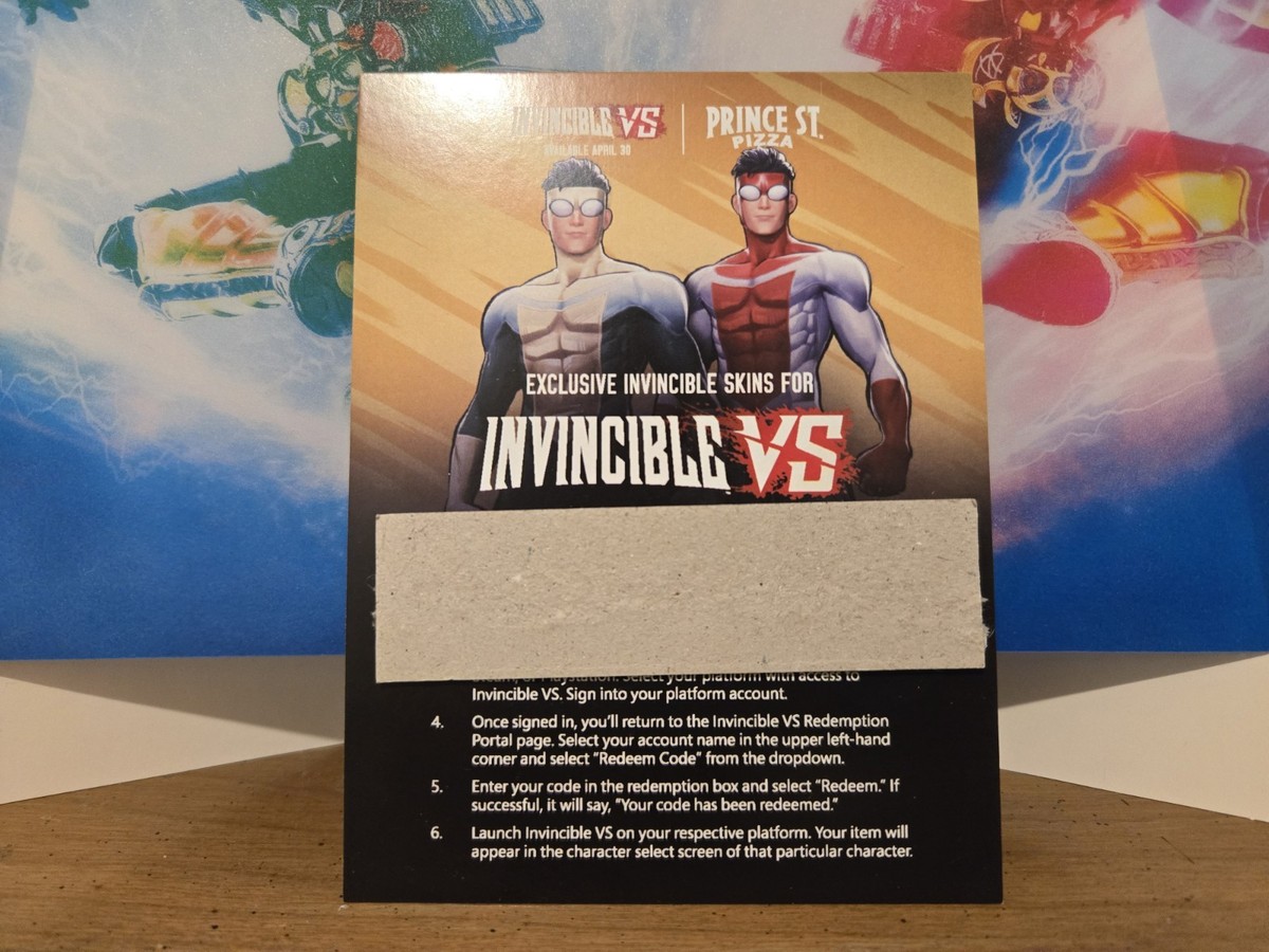 Invincible VS x Prince St. Pizza Collab - Exclusive Skins Code - U.S. Seller