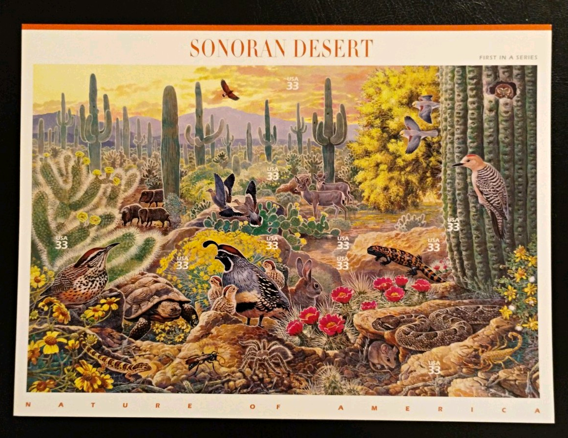 USPS Nature of America Sonoran Desert 33¢ Stamp Sheet/Pane, Multicolor