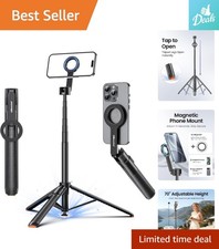 Lightweight 70-Inch Auto-Open Tripod for Seamless Vlogging and Selfie Sessions