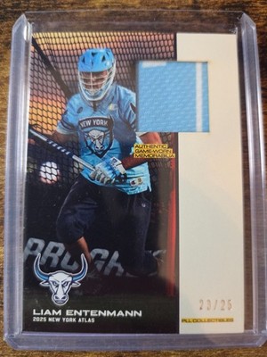2025 PLL Lacrosse Flagship Liam Entenmann Black Game Jersey Relic 23/25 NY Atlas