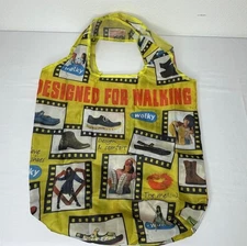 Wolky Reusable Bag Yellow Foldable Shoes Compact Shopping Bag Retro Groovy
