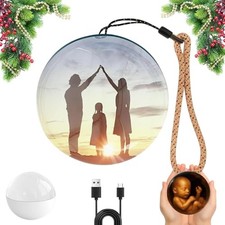 2025 3D Memory Orb: Personalized Ultrasound LED Crystal Sphere Upload White