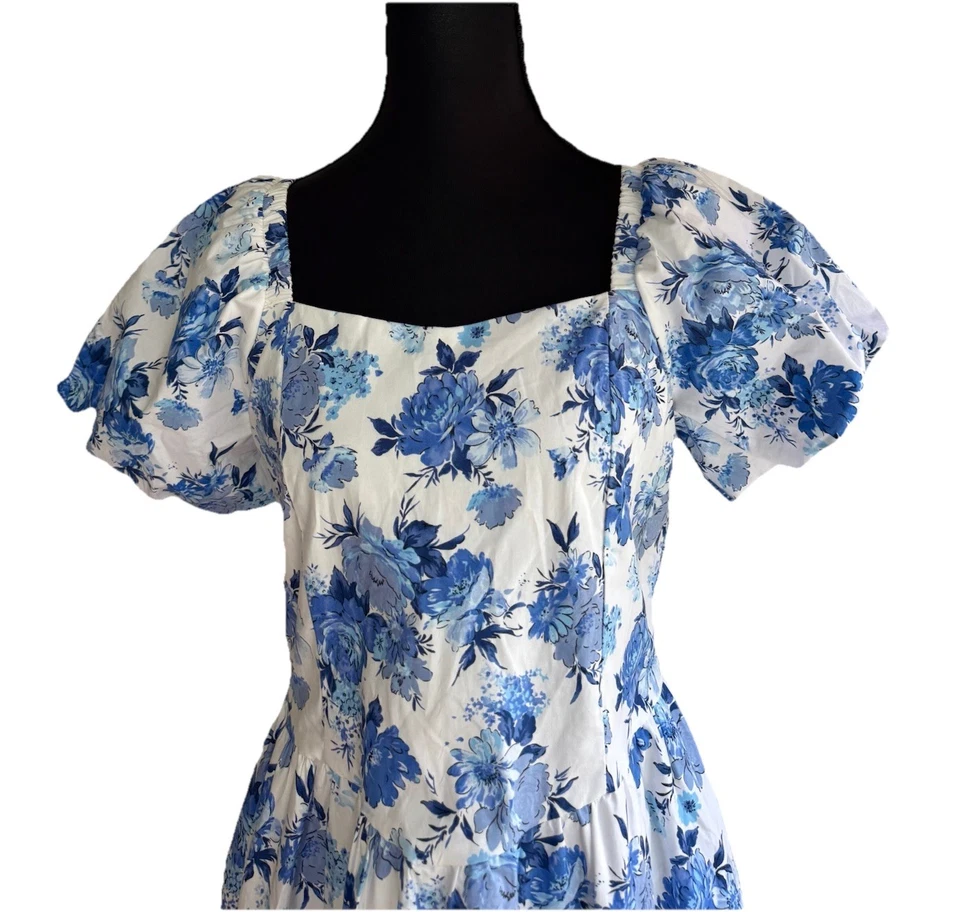MArt Class Floral Fit & Flare A-Line Dress Girls 16/18 Puff Sleeve - Image 2 of 4