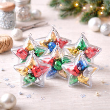 Clear STAR Fillable Baubles Christmas Plastic Favours Decoration Hanging Winter