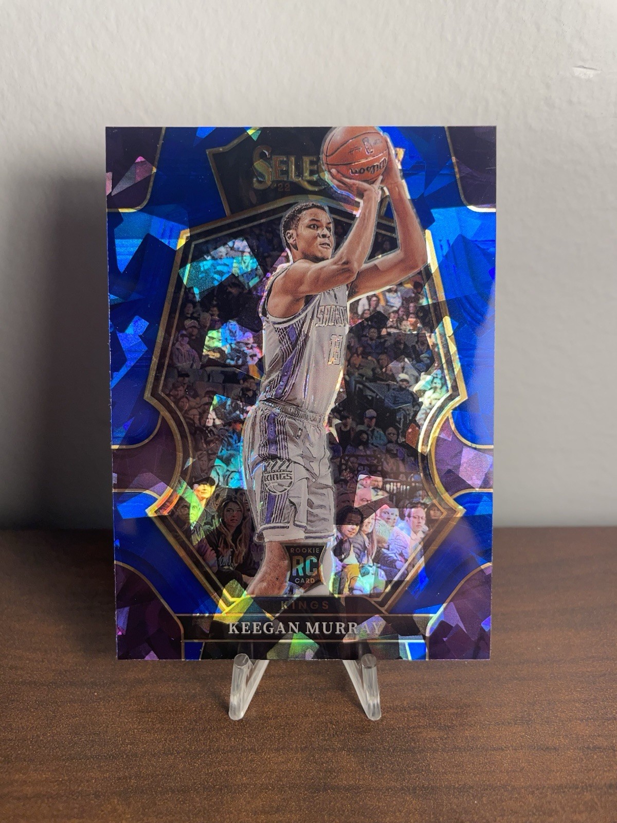 2022-23 Panini Select Keegan Murray RC #81 Blue Cracked Ice Prizms Kings