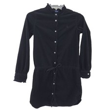 Ralph Lauren Girls Corduroy Dress Size 12 Black, Long Sleeve Fall Winter Dress