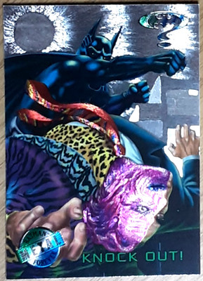 1995 Batman Forever Silver Flasher Card 26 KNOCK OUT.