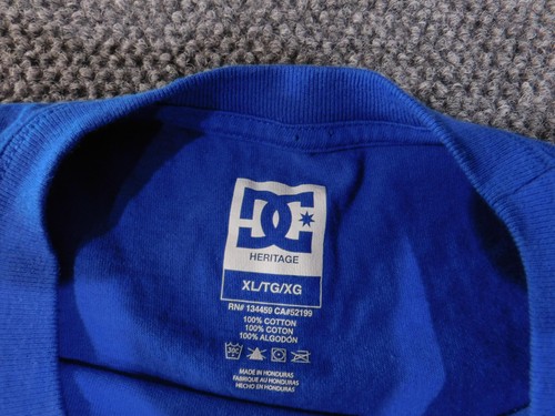 DC Shoes Shirt Mens XL Blue Heritage Skate Skateboarding Tee Graphic Cotton - Picture 7 of 15