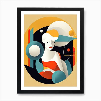 Rhythmen der Resilienz: Frau in Bauch gerahmtes Wandbild Poster Leinwanddruck Bild