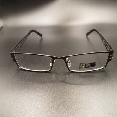 New Apollo Eye Q AP164 Men's Rectangle Eyeglass Frames Gunmetal 57-19-150