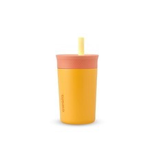 Kids Insulation Stainless Steel Tumbler W/ Spill Resistant Flexible Straw Easy