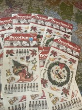 Christmas Decoration Dry Transfers Lot 10 Pk Nos 1984 Rub On Transfers Lot