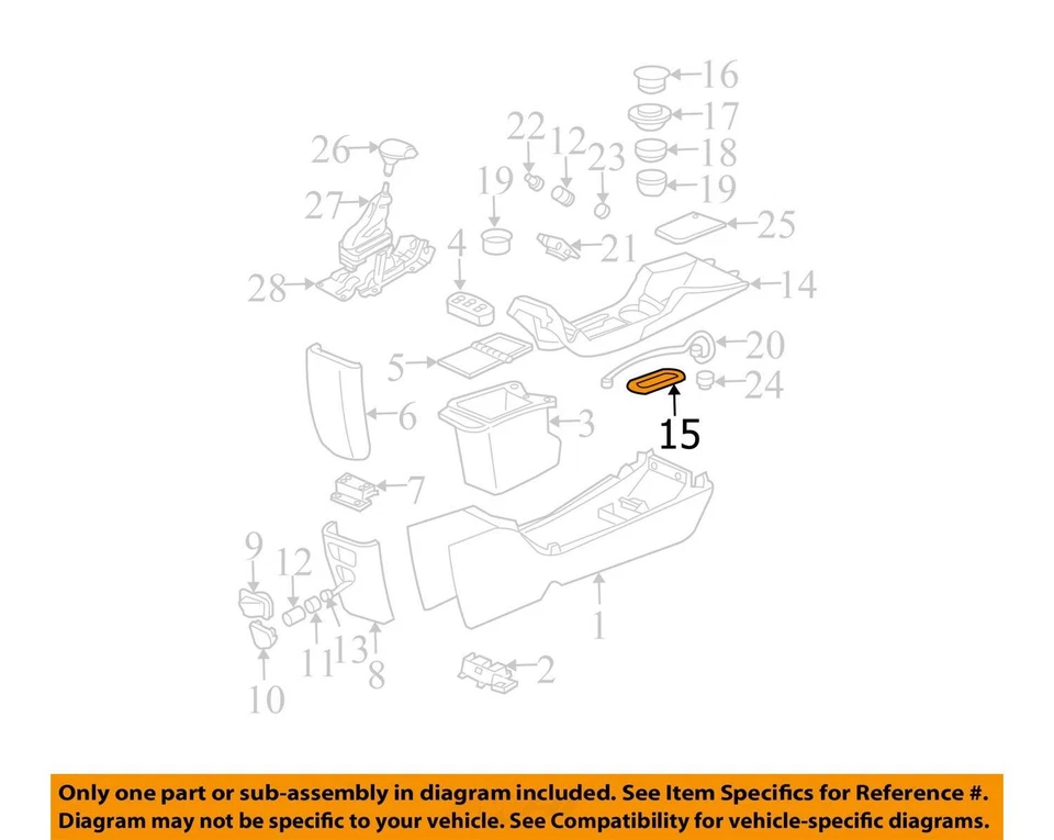 Chevrolet Monte Carlo 2000-2005 sello F/FLR CNSL TRANSMISIÓN SHFT 10291576 - NUEVO OEM Foto 2 de 3