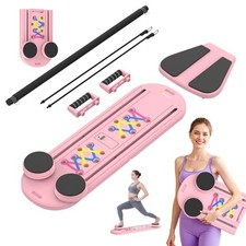 Pilates Reformer Board 6-in-1 Foldable Pilates Machine for Home Workout Portable