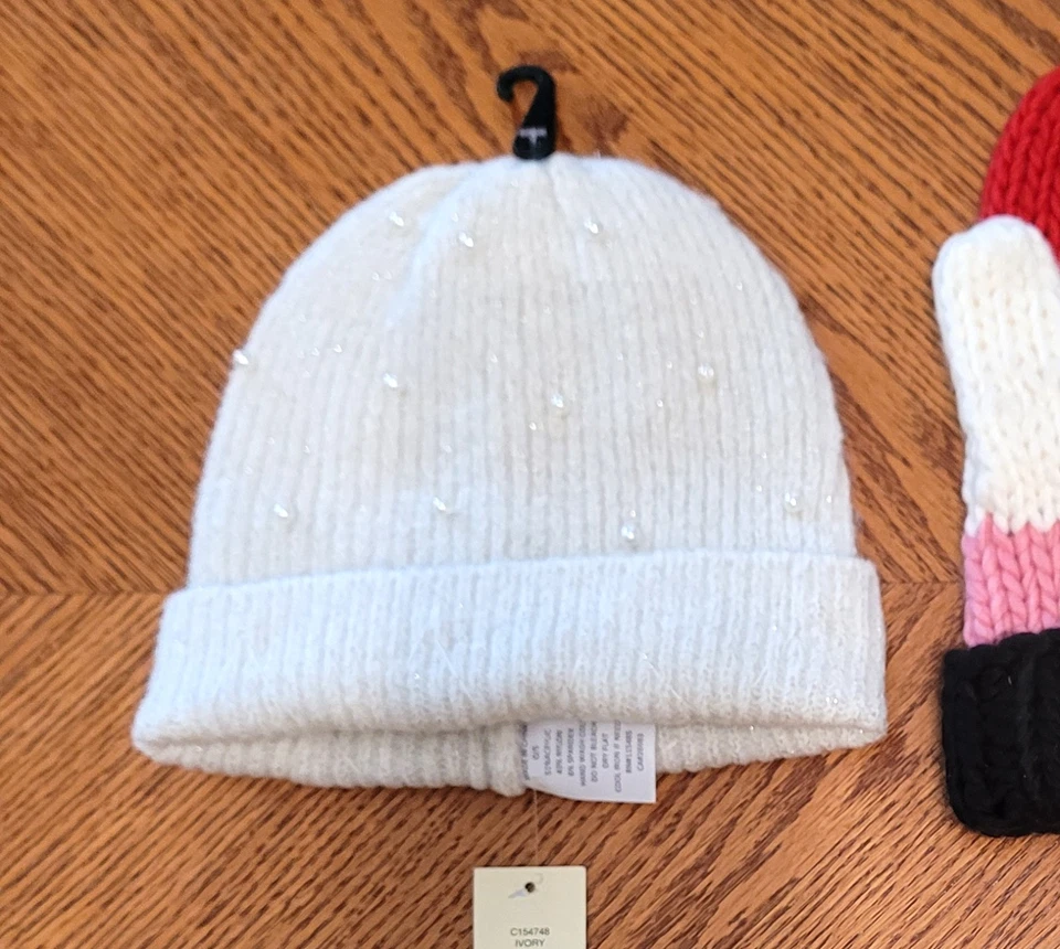 SOMBRERO DE INVIERNO DE PUNTO PARA MUJER Y GUANTES DE PUNTO A JUEGO, PRESENTE, NUEVO CON TODAS LAS ETIQUETAS Foto 4 de 4