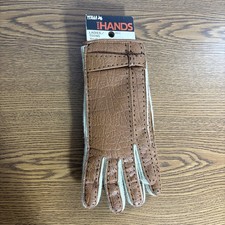 Vintage Driving Gloves Women/teens Size Small Brown And Off White Wells Lamont