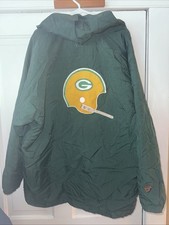 Vintage Green Bay Packers Champion Sideline Jacket Coat Size Xl-2XL W/Hood Rare