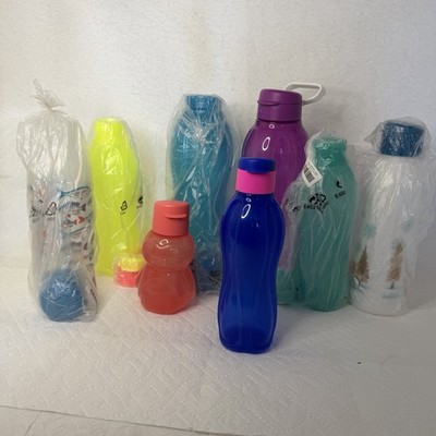 Tupperware Water Bottles Lot Of 8 Flip Top New Assorted Styles