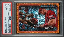2024 Topps Chrome Mike Trout Variation - Orange Speckle Refractor /25 - Psa 10