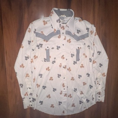 Vintage Denver Shirt Western Snap Pearl Cowboy Shirt Leaf Print USA Made