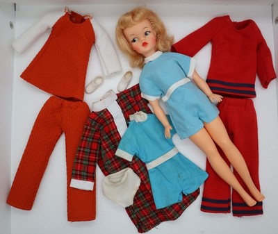 Vintage Ideal Tammy Doll BS-12 3 Flip Platinum Blonde Hair Colorful + OUTFITS