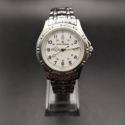 Revue Thommen Vintage Uhr Watch Uhr 37mm Full Inox - Movt. Eta 955114 - '90