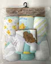 Baby Essentials 6 Piece Bath Towel Washcloth Set Infants Toddlers 6   12 Months