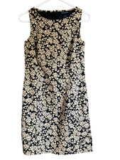 Ann Taylor Brown Floral Sheath Summer dress flower Size 2