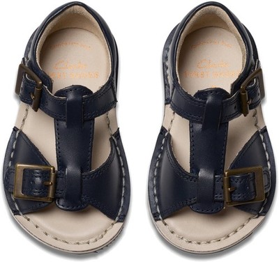 Clarks Mädchen Kleinkind Play Sun Reef T marineblau Leder Sandalen