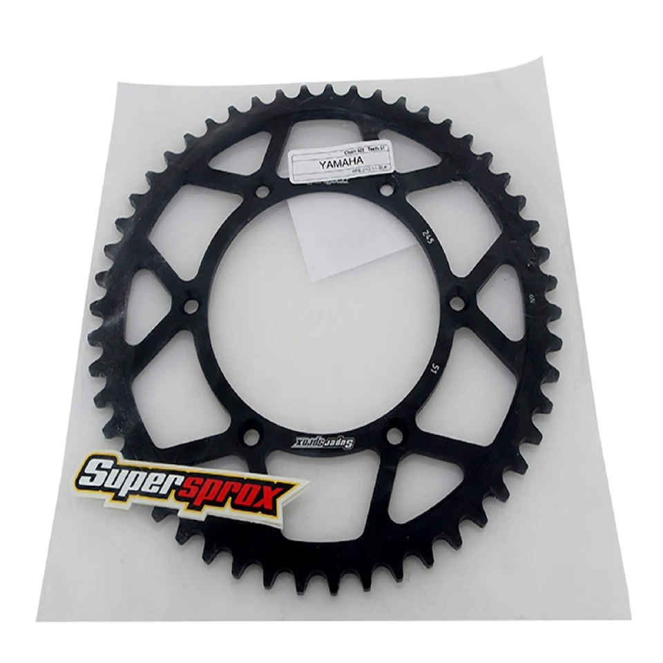 Supersprox Rear Steel Sprocket Black 51T For Yamaha 250 YZ 80-17 YZ 250 F Foto 4 de 4