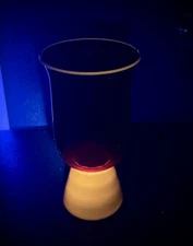 Viking Art Glass Studio Vase 8.5” Ruby Red MCM Design Cadmium UV Glow Vintage