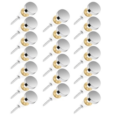 20 Pack Stainless Steel Screw Cover Caps 16mm Decorative Nail Covers Silver