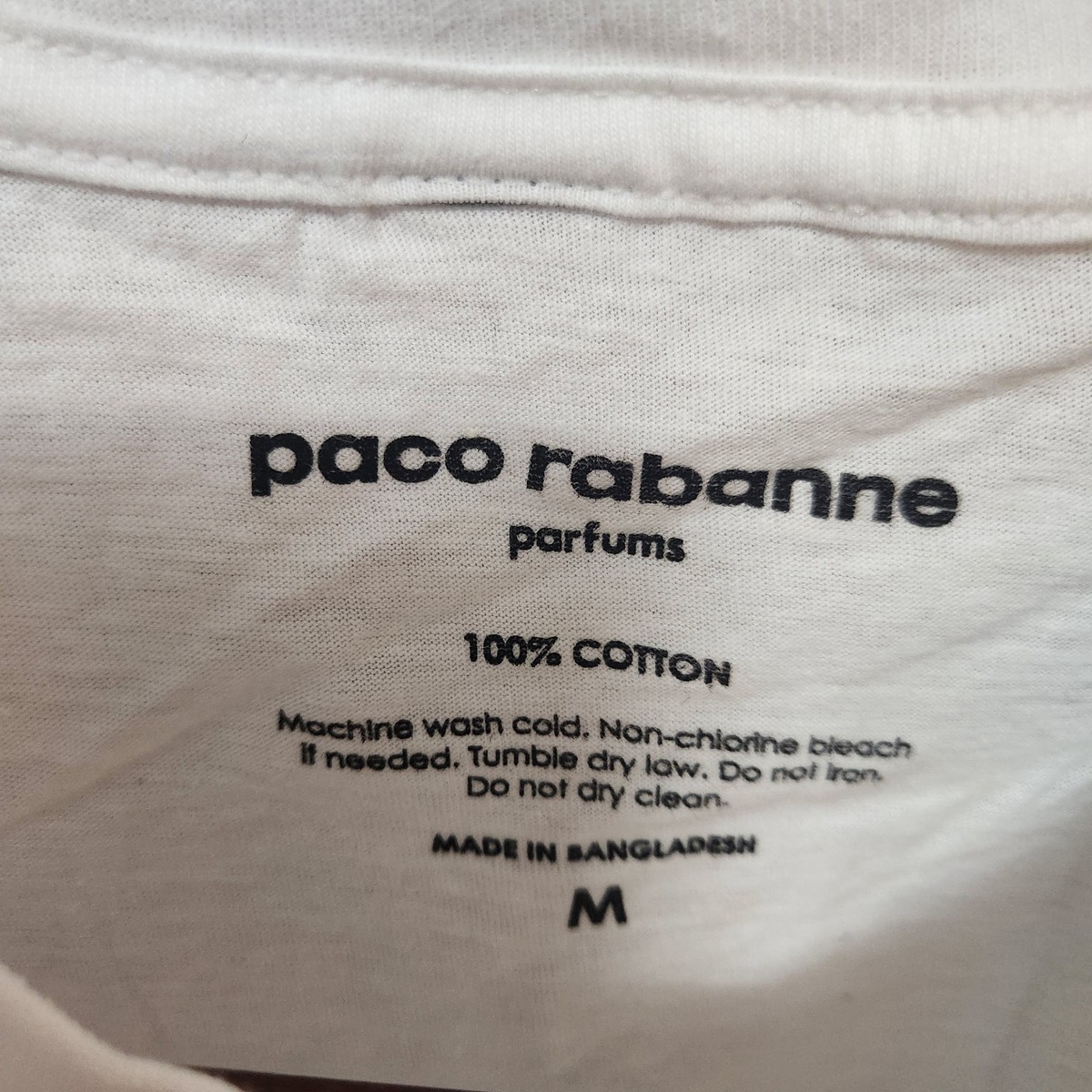 Paco Rabanne Shirt Mens Medium White Short Sleeve Tee Logo 